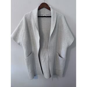 Anthropologie Akemi + Kin size S Short Sleeve Open Front Cardigan Sweater Cream
